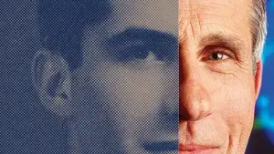 An archival portrait of Anthony Fauci paired with a recent photo.